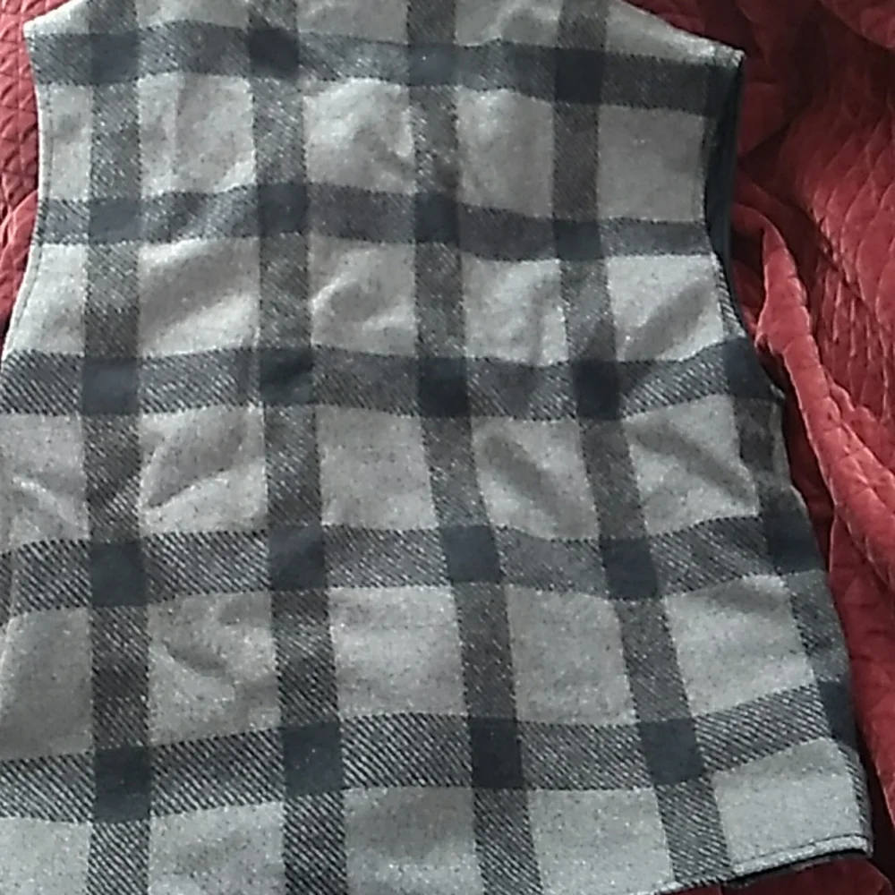 🦺Vintage Plaid Wool Vest Sz M Pockets & 5 Buttons